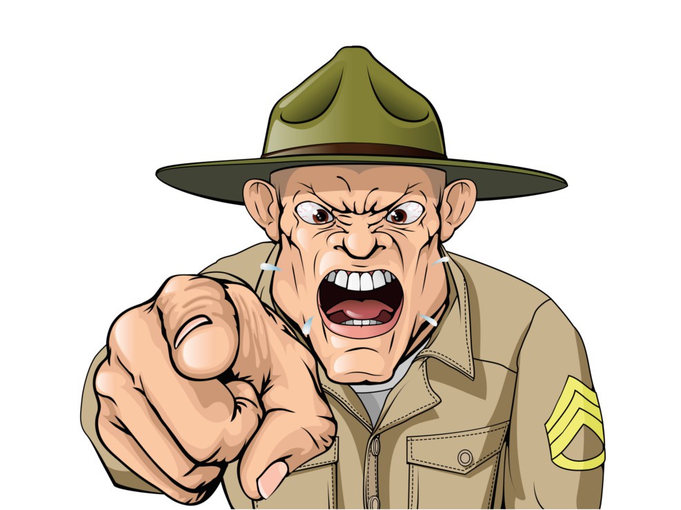 Ein brüllender drill instructor