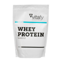 Eine Packung der Eigenmarke vitafy Essentials Whey Protein