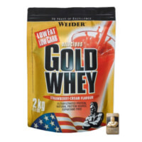 Eine Tüte Weider Gold Whey